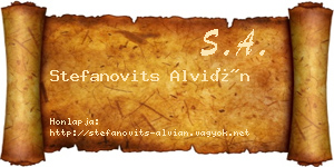 Stefanovits Alvián névjegykártya